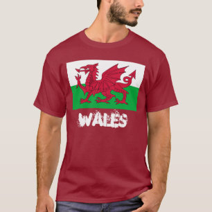T-shirt Pays de Galles avec drapeau gallois