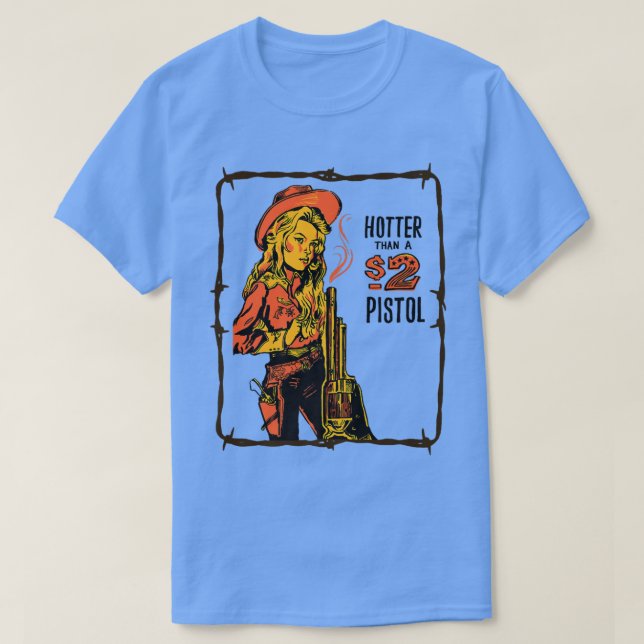 T-shirt Pays De L'Ouest De Pistol De 2 Dollars (Design devant)