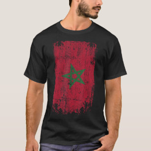 T-shirt Pays Drapeau Souvenir Grunge Drapeau Maroc