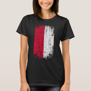 T-shirt Pays Drapeau Souvenir Grunge Drapeau Monaco