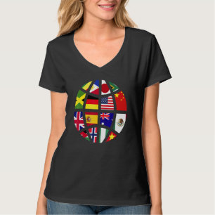 T-shirt Pays Drapeaux Voyageurs Voyageurs Drapeau du monde