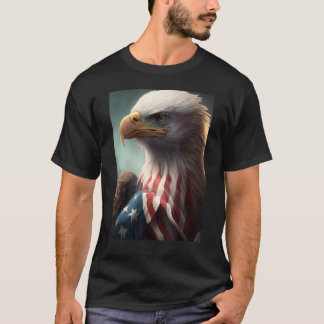 T-shirt Pays du drapeau américain de l'aigle chauve 10