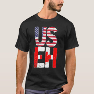 T-shirt Pays du drapeau américain Feuille d'érable canadie