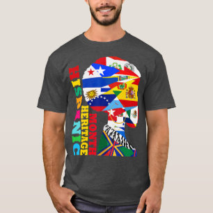 T-shirt Pays du Mois du patrimoine hispanique Drapeaux lat