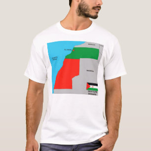 T-shirt pays du sahara occidental politique carte noire dr
