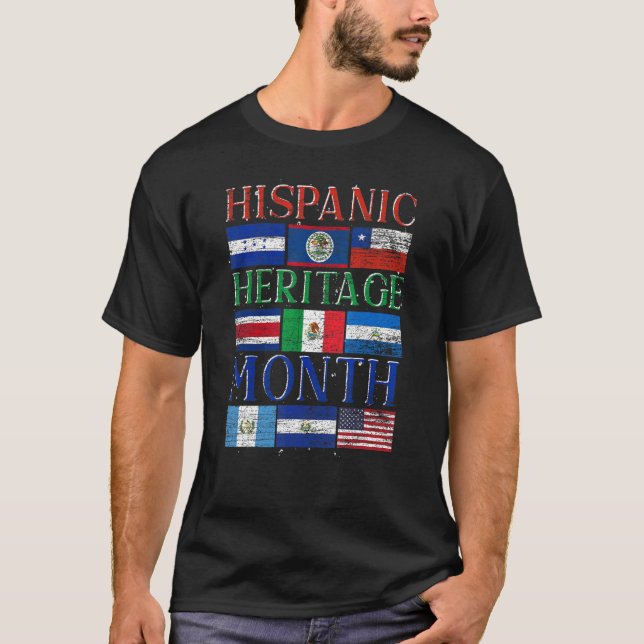 T-shirt Pays hispaniques Drapeau Latino Fierté Héri hispan (Devant)