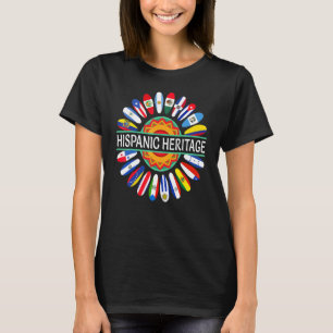 T-shirt Pays hispaniques Drapeaux Tournesol Hérita hispani