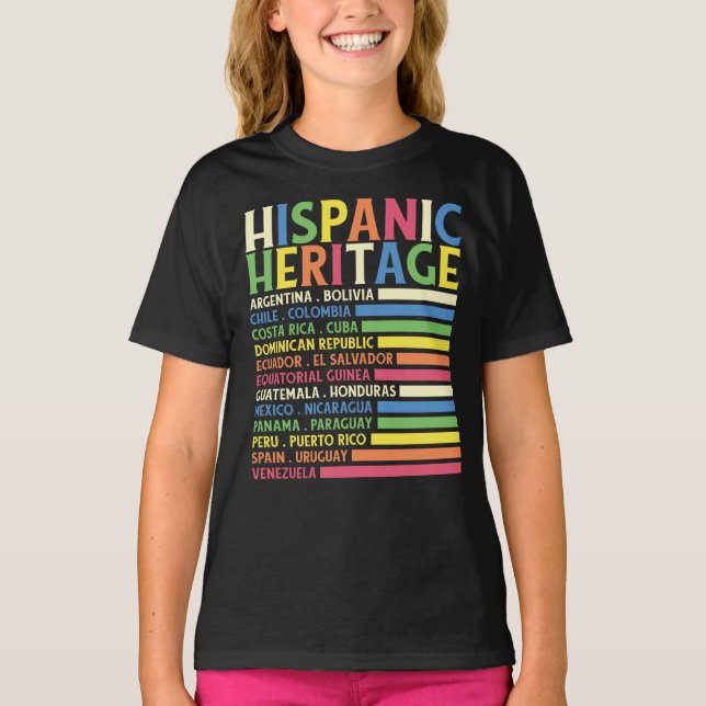 T-shirt Pays latino-américains Mois du patrimoine hispaniq (Devant)