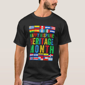 T-shirt Pays latins Drapeau Hispanique Mois du patrimoine