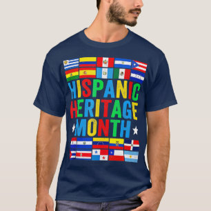 T-shirt Pays latins Drapeau Hispanique Mois du patrimoine 
