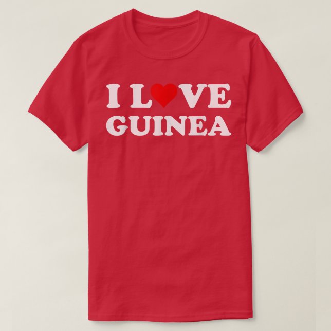 T-shirt Pays Voyage Souvenir I Love Guinée (Design devant)