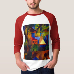 T-shirt Paysage avec vaches, 1914 par août Macke