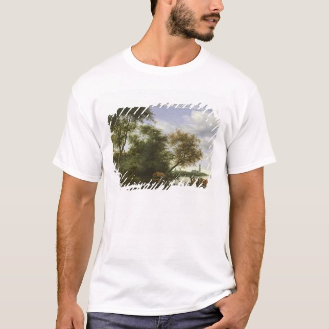 T-shirt Paysage boisé de rivière (Devant)