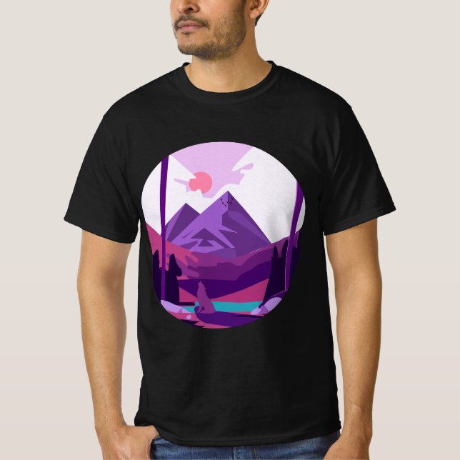 T-shirt Paysage Classique. (Devant)