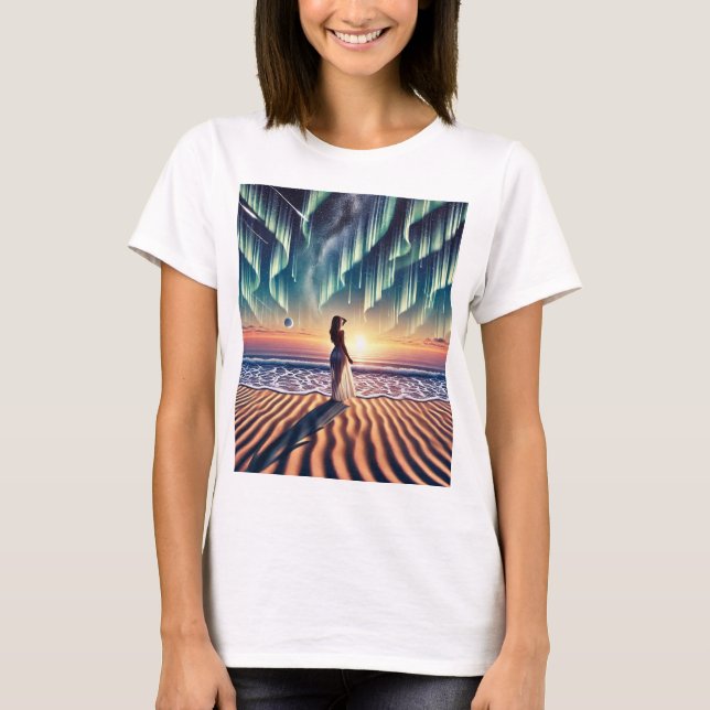 T-shirt Paysage cosmique : Aurora Dreaming 3D (Devant)