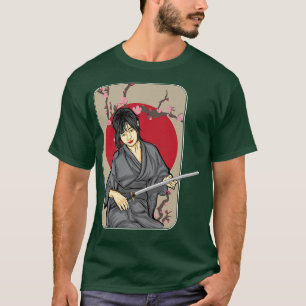 T-shirt Paysage culturel japonais Samurai Vintage Sakura C