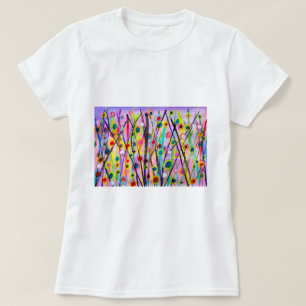 T-shirt paysage d'art abstrait aquarelle coloré