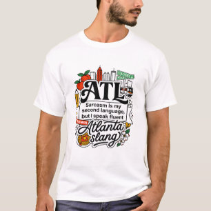 T-shirt Paysage d'Atlanta Géorgie avec des pêches et des g