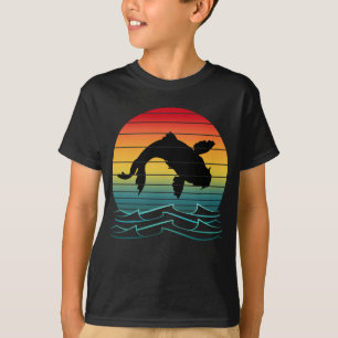 T-shirt Paysage de coucher de soleil avec carpes koï vinta