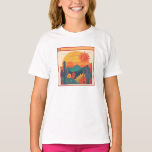 T-shirt Paysage de coucher de soleil de style bohème fanta
