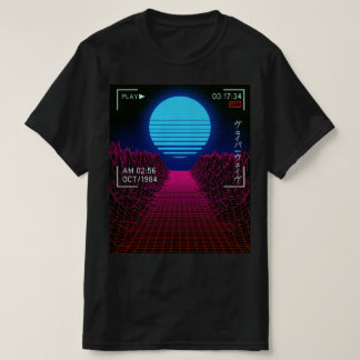 T-shirt Paysage de coucher de soleil Vaporwave