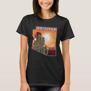 T-shirt Paysage de l'Arizona State Map Paysage du désert a