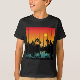 T-shirt Paysage de lever de soleil forêt coucher de soleil