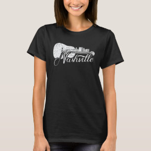 T-shirt Paysage de Nashville Tennessee Musique Country Gui