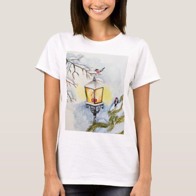 T-shirt Paysage de Noël hiver (Devant)