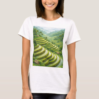 T-shirt Paysage de rizière tropicale en terrasses