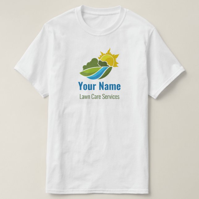 T-shirt Paysage de soin de pelouse personnalisable (Design devant)