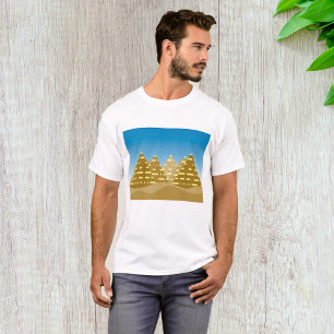 T-shirt Paysage Désertique Pyramides Égyptiennes Géométriq