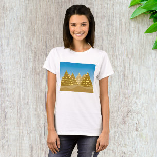T-shirt Paysage Désertique Pyramides Égyptiennes Géométriq