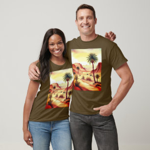 T-shirt Paysage du désert avec palmiers dattes