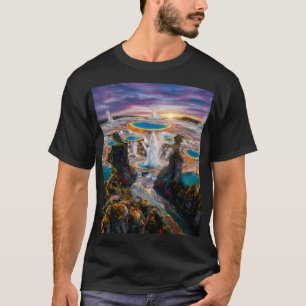 T-shirt Paysage Fantastique de Geyser Épique et de Bassins