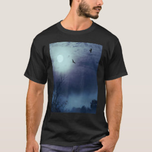T-shirt Paysage Foggy Nature Pleine Lune Et Chauves-Fats