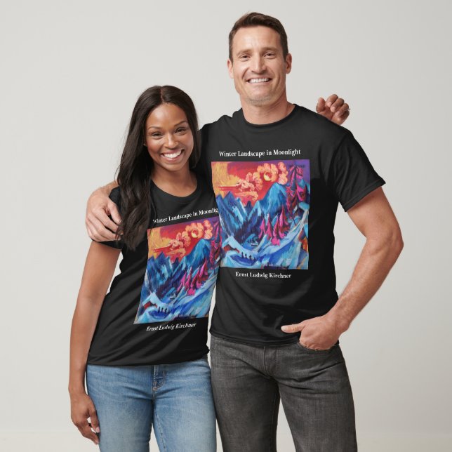 T-shirt Paysage hivernal de Kirchner au clair de lune (Unisexe)