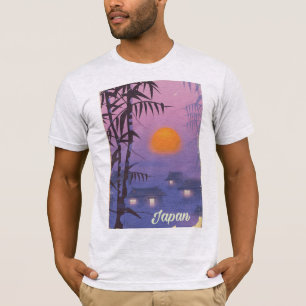 T-shirt Paysage japonais soleil couchant