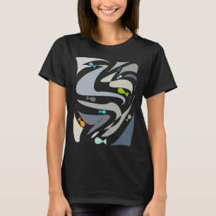 T-shirt Paysage marin abstrait esthétique simple poisson -