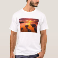 Paysage marin orange, coucher de soleil, Californi