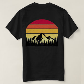 T-shirt Paysage Montagnard au Coucher du Soleil Rétro | Na