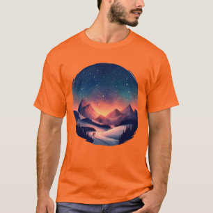 T-shirt Paysage nocturne du sommet de l'Aurore
