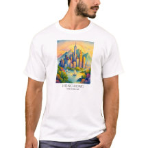 Paysage urbain de Hong Kong à l'aquarelle | Voyage