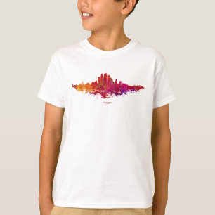 T-shirt Paysage urbain de la ville de Los Angeles coloré 
