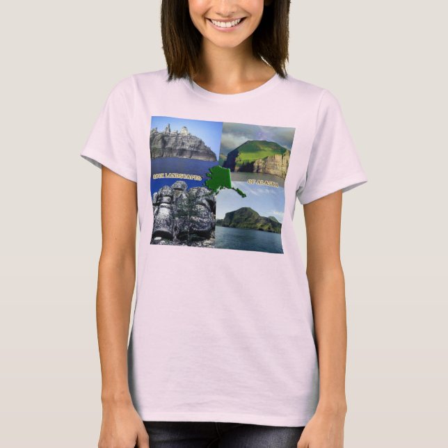 T-shirt Paysages rocheux de l'Alaska Collage femmes (Devant)