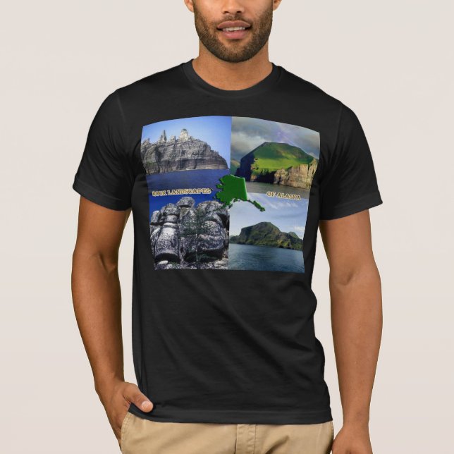 T-shirt Paysages rocheux du collage de l'Alaska (Devant)