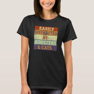 T-shirt Paysan Rétro Poulet Facilement Distrait Par Les Co