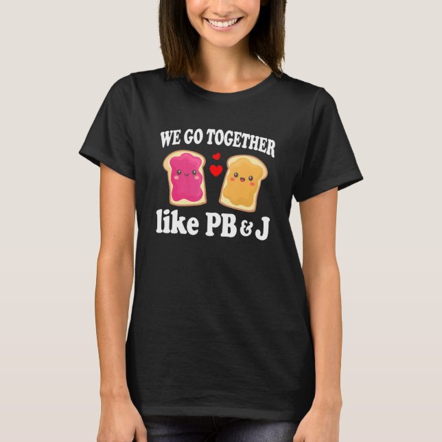 T-shirt Pb&j Halloween Valentine's Day Matching Couples Co (Devant)