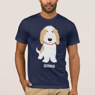 T-shirt PBGV Cartoon mignon Orange & Chien blanc
