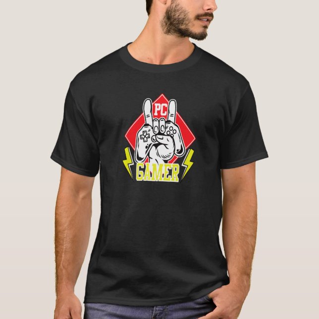 T-shirt PC Gamer, Computer Gaming Novelty Graphic Premium (Devant)